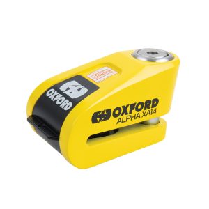Oxford Alpha XA14 Motorcycle Disc Lock Alarm – Yellow Oxford Alpha XA14 Motorcycle Disc Lock Yellow LK217 1