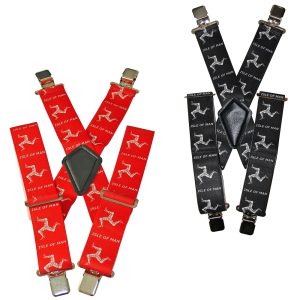 BikeIt Isle of Man Motorcycle Braces Black Red New BRCIOM