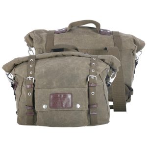 Oxford Heritage Motorcycle Panniers Khaki OL578 1