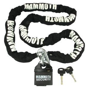 Mammoth Black 10 mm Square Motorcycle Chain & Lock Mammoth Square Lock & Chain 10mm x 1800mm LOCMAM