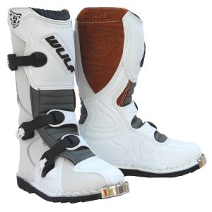 Wulfsport Cub LA Kids Motorcycle Boots – White Wulfsport Cub LA Boots White