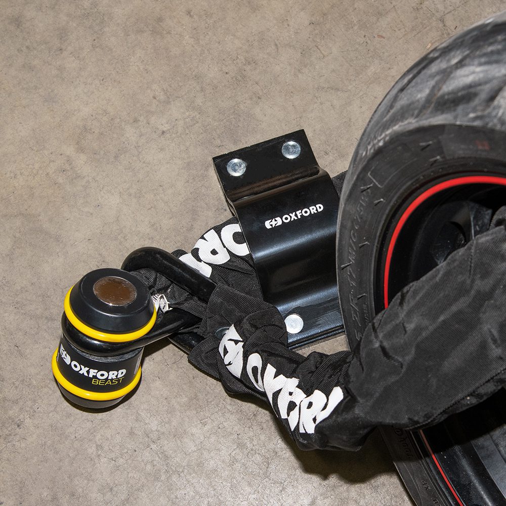 Oxford Beast Motorcycle Ground Anchor Lifestyle 2