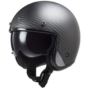 LS2 OF601 Bob Carbon Plain Motorbike Helmet 1
