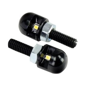 Bike It LED Motorcycle Number Plate Light Bolts Black RLTNUM17