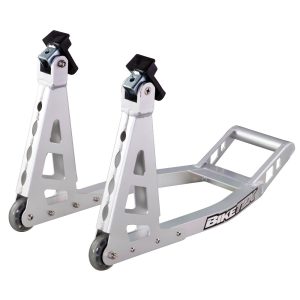 BikeTek Aluminium Box Silver Front Motorcycle Paddock Stand PDSR018 1