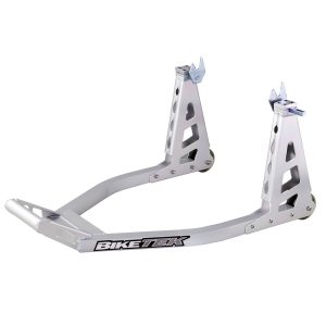BikeTek Aluminium Box Silver Rear Motorcycle Paddock Stand PDSR016 1