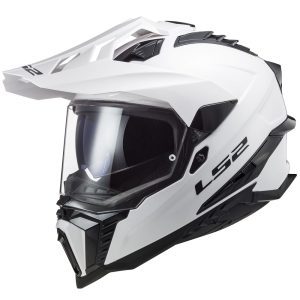 LS2 MX701 Explorer Plain Adventure Motorcycle Helmet White 1