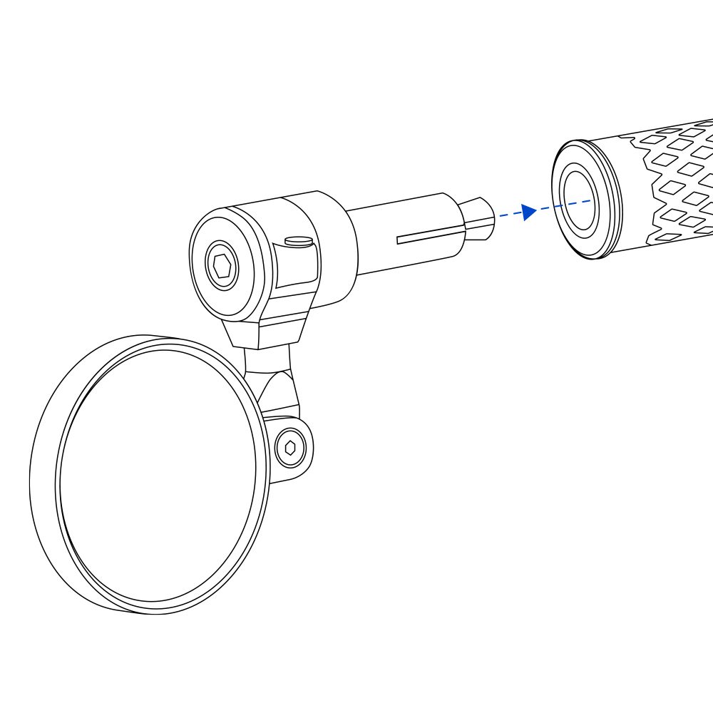 Oxford Cafe Bar End Motorcycle Mirrors Black OX534 4