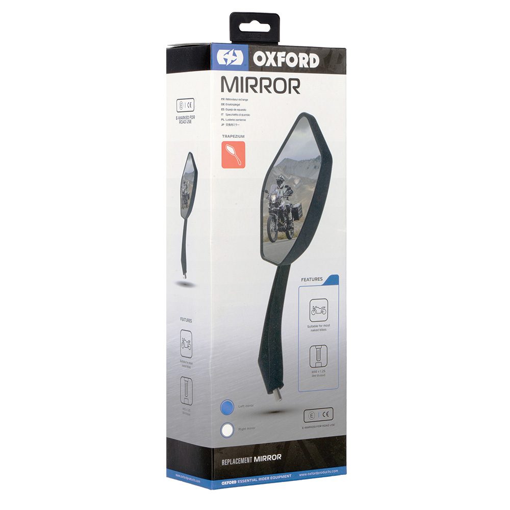 Oxford Trapezium Left Hand Motorcycle Mirror OX152 2