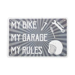 Oxford My Rules Motorcycle Garage Sign OX378 1