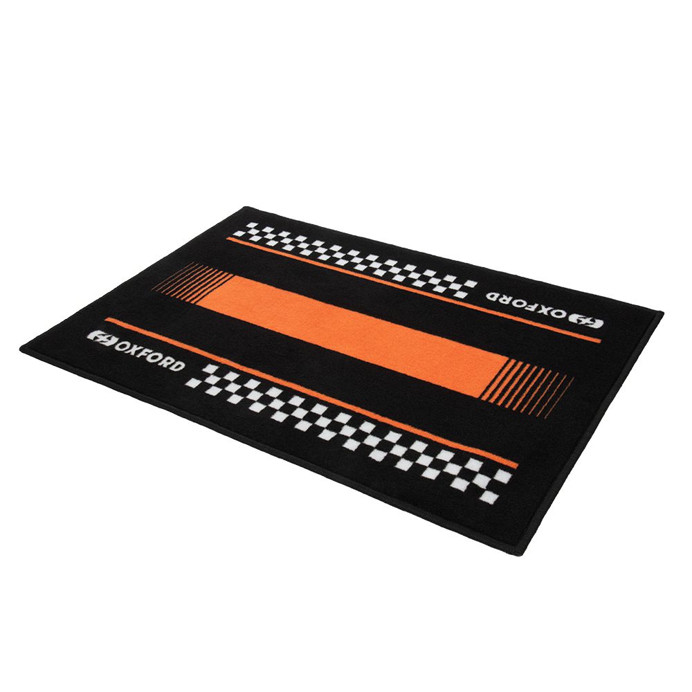 Oxford Pitlane Orange Motorcycle Garage Door Mat OX934 1