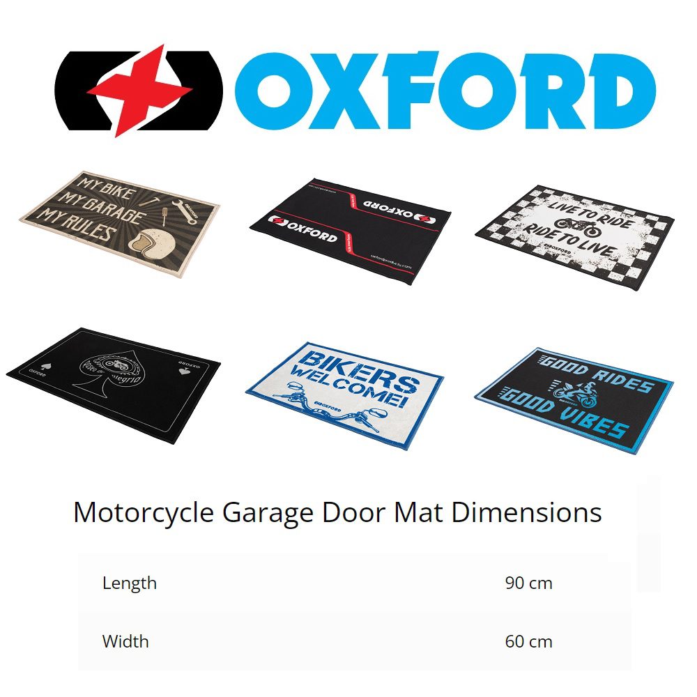 Oxford Pitlane Red Motorcycle Garage Door Mat OX930 2