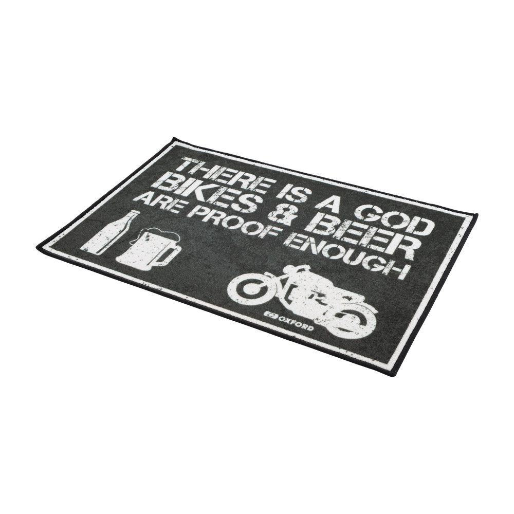 Oxford There Is A God Motorcycle Garage Door Mat OX947 1