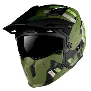 MT Street Fighter Skull Motorcycle Helmet Green 1