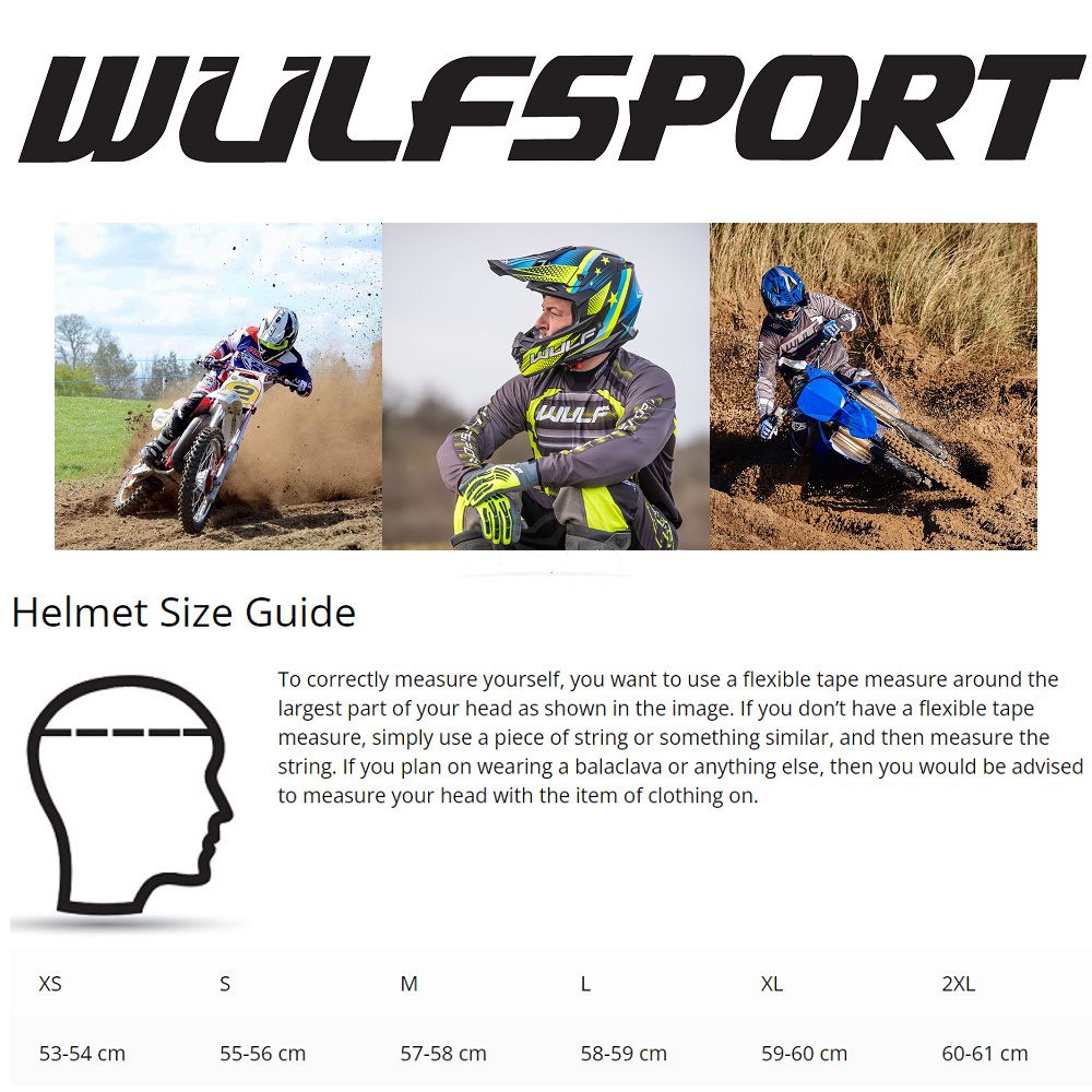 Wulfsport Aspect Helmet Size Guide
