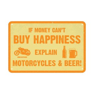 Oxford Buy Happiness Motorcycle Garage Sign OX373 1