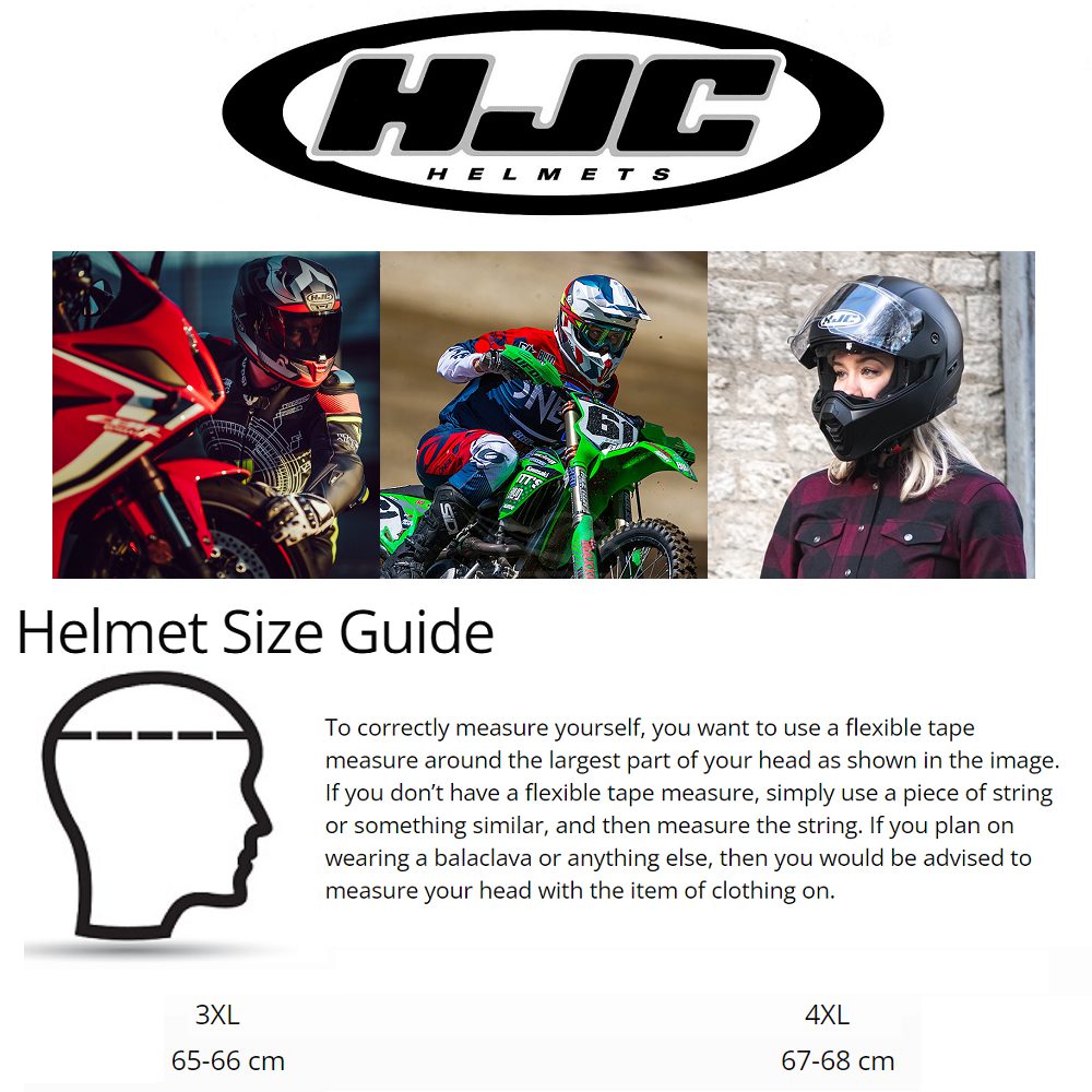 HJC CL-SP Motorcycle Helmet Size Guide WM