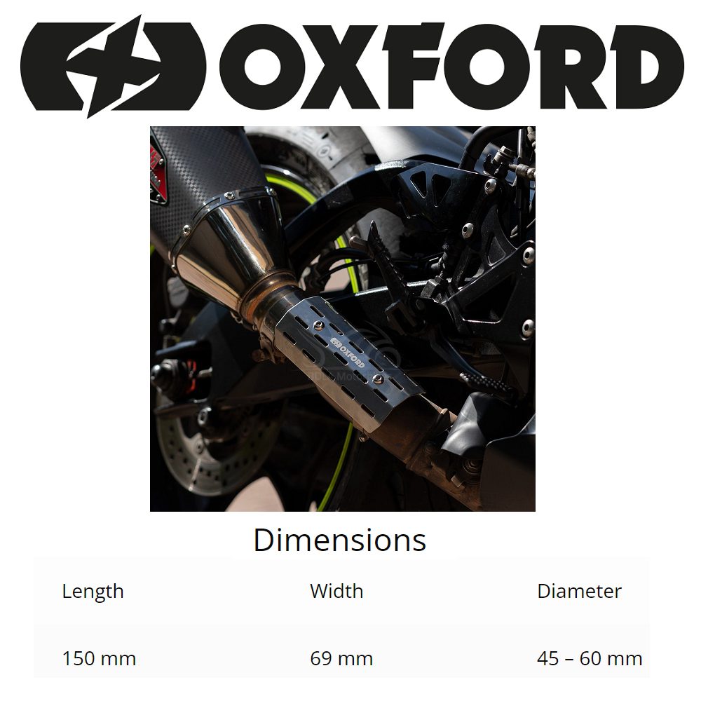 Oxford Scrambler Motorcycle Exhaust Heat Shield OX878 Size Guide