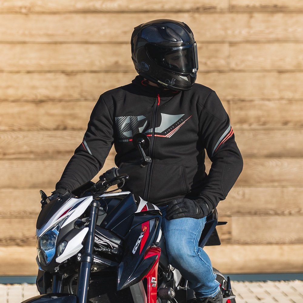 Oxford Super 2.0 Sports Motorcycle Hoodie Black Lifestyle 3