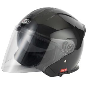 Vcan H586 Plain Motorcycle Helmet Black 1
