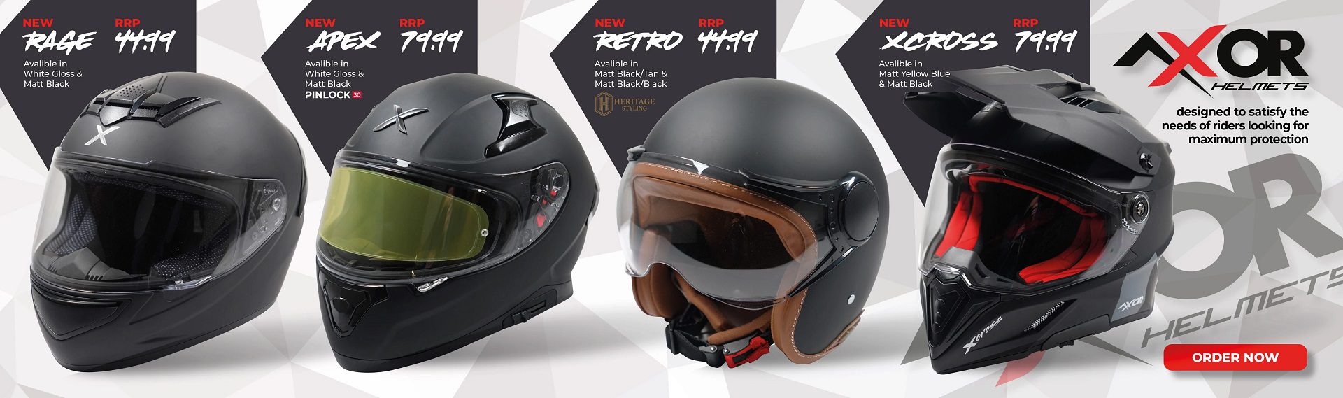 Axor Motorcycle Helmet Web Banner