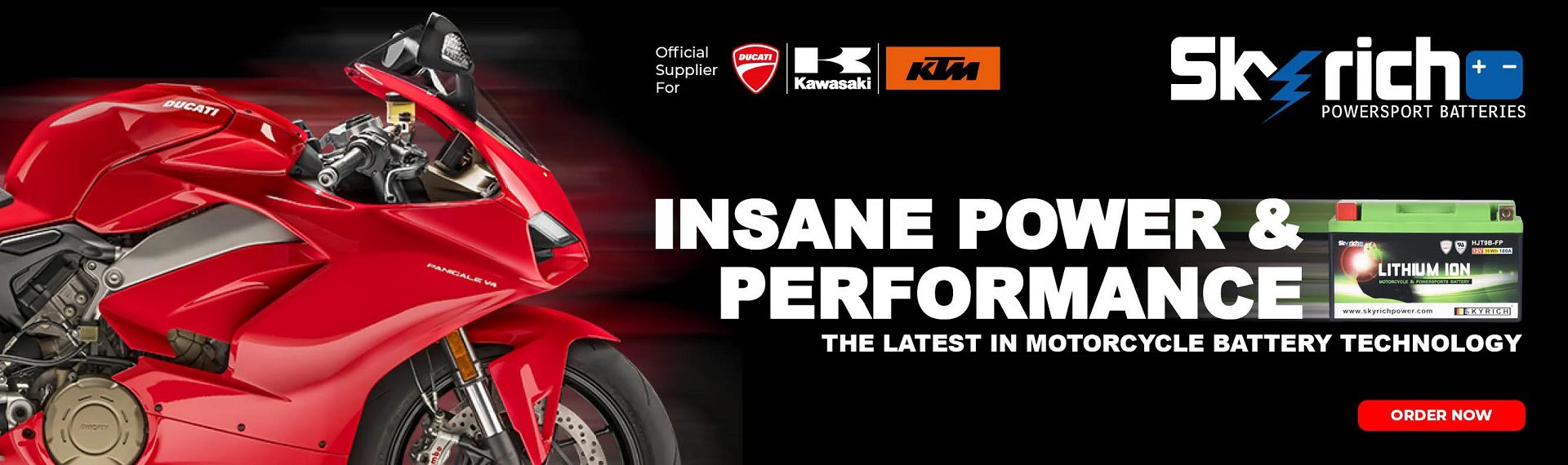 Skyrich Motorcycle Batteries Web Banner