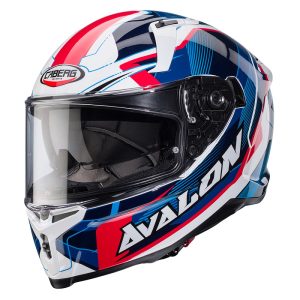 Caberg Avalon X Optic Motorcycle Helmet – White/Blue/Red Caberg Avalon X Optic Motorcycle Helmet Blue 1