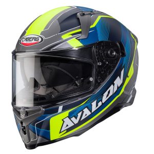 Caberg Avalon X Optic Motorcycle Helmet – Grey/Blue/Yellow Caberg Avalon X Optic Motorcycle Helmet Yellow 1