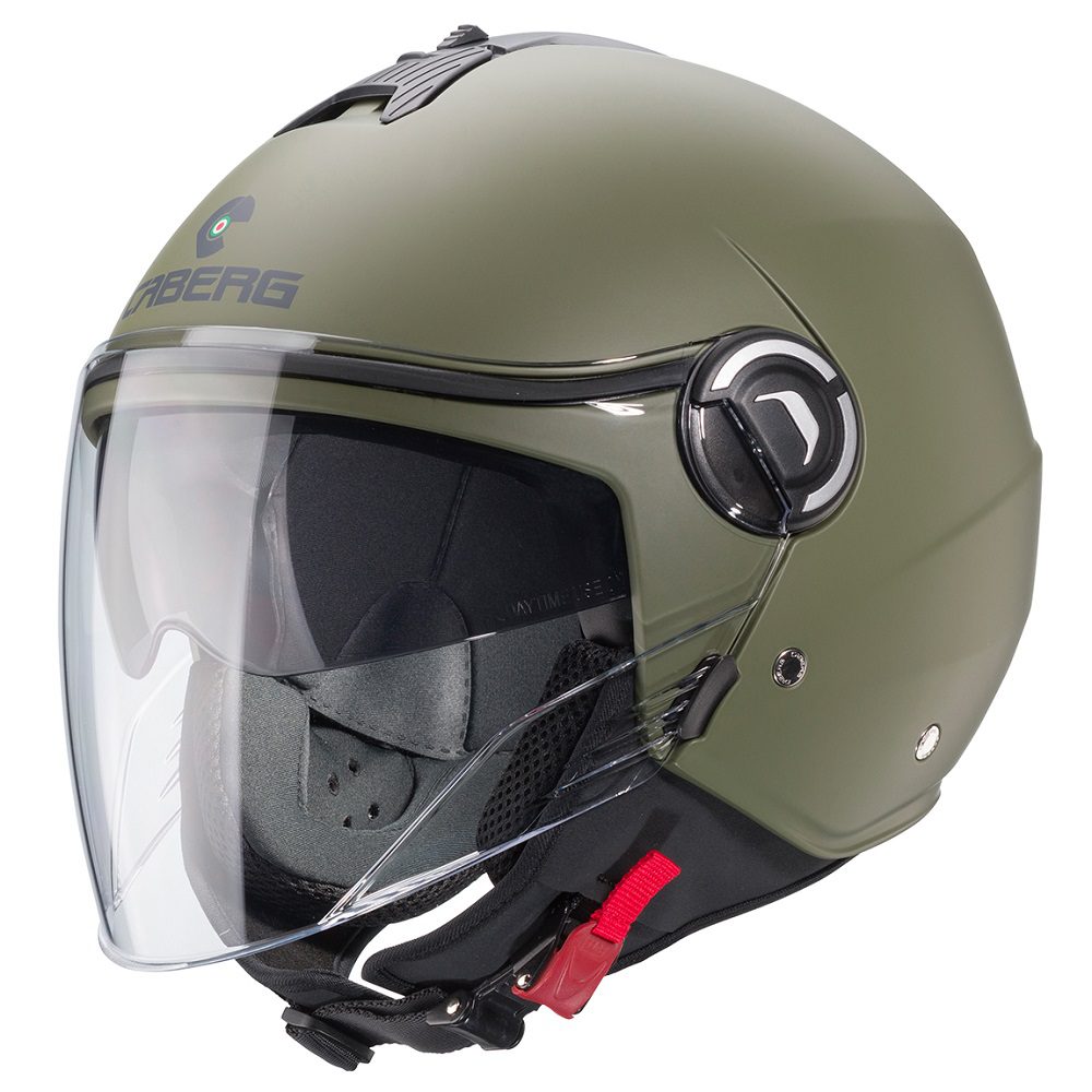 Caberg Riviera V4X Plain Motorcycle Helmet Matt Green 1
