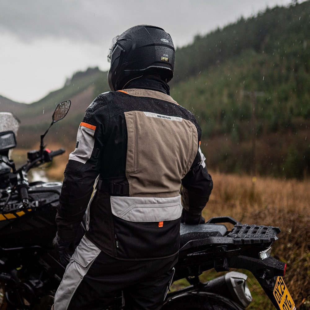 Oxford Stormland TriLaminate Motorcycle Jacket Desert Lifestyle 2