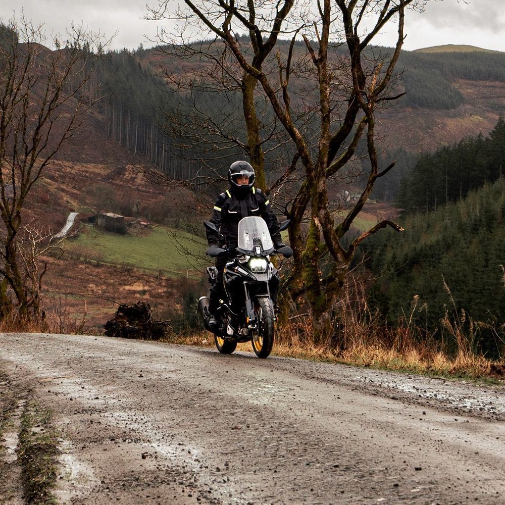 Oxford Stormland TriLaminate Motorcycle Jacket Grey Lifestyle 4