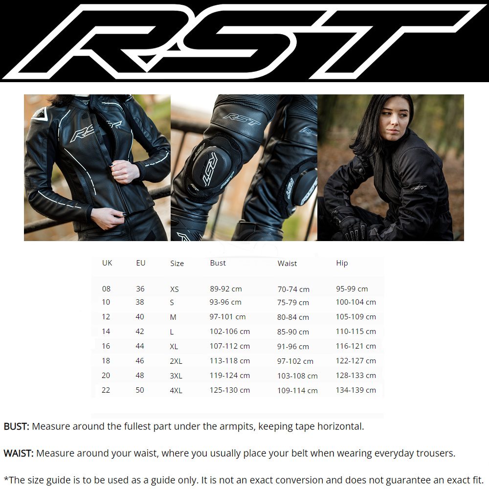 RST Ladies Motorcycle Jacket Size Guide