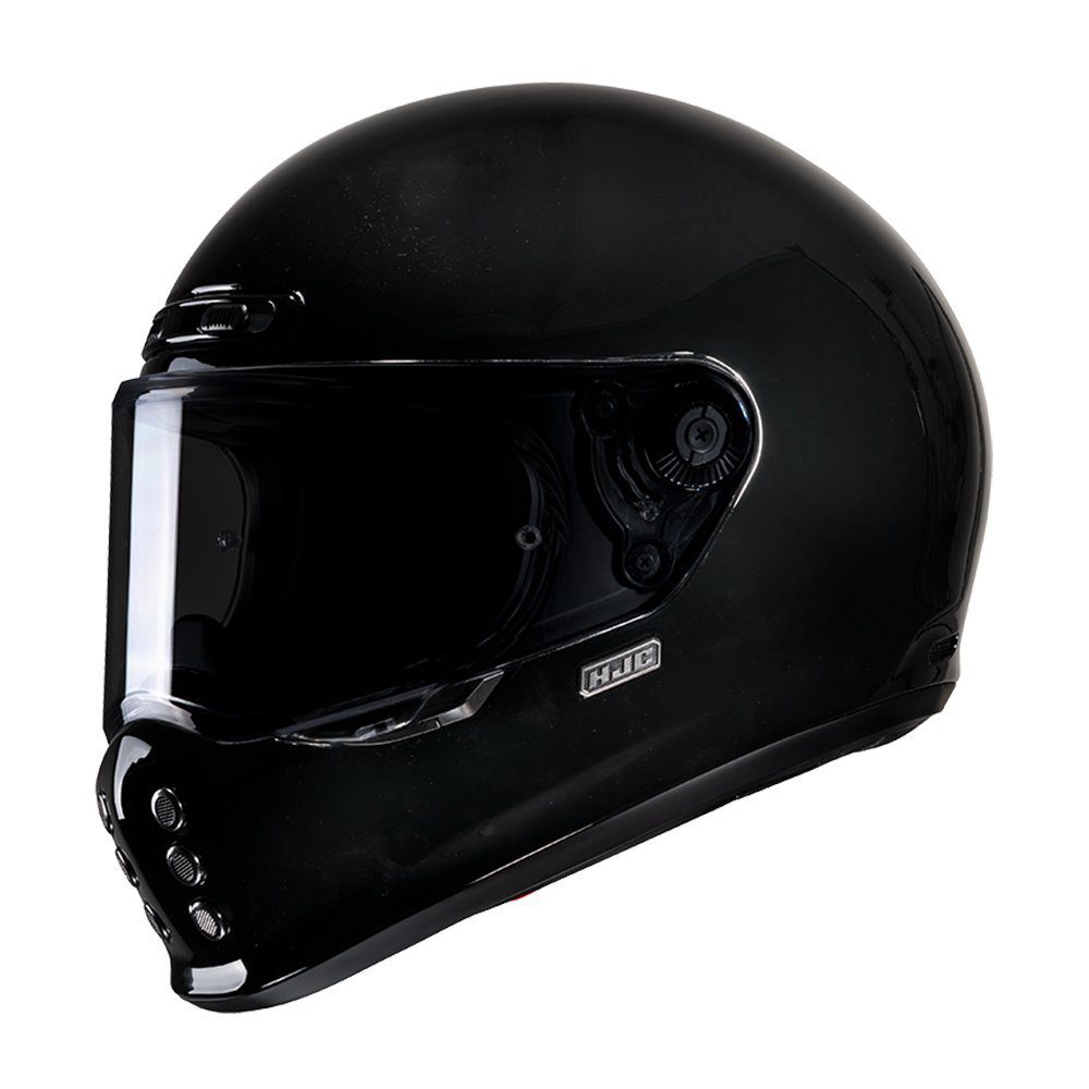 HJC V10 Plain Vintage Motorcycle Helmet Black 1