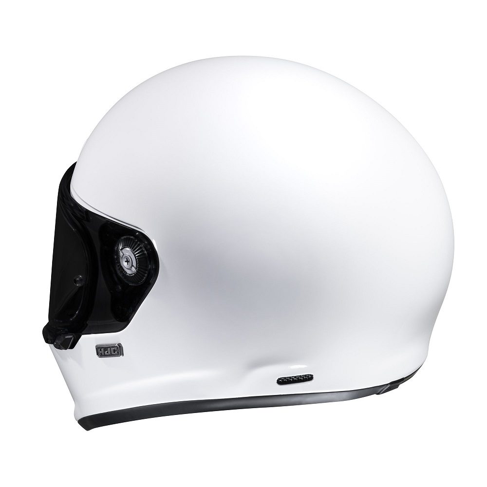 HJC V10 Plain Vintage Motorcycle Helmet White 3