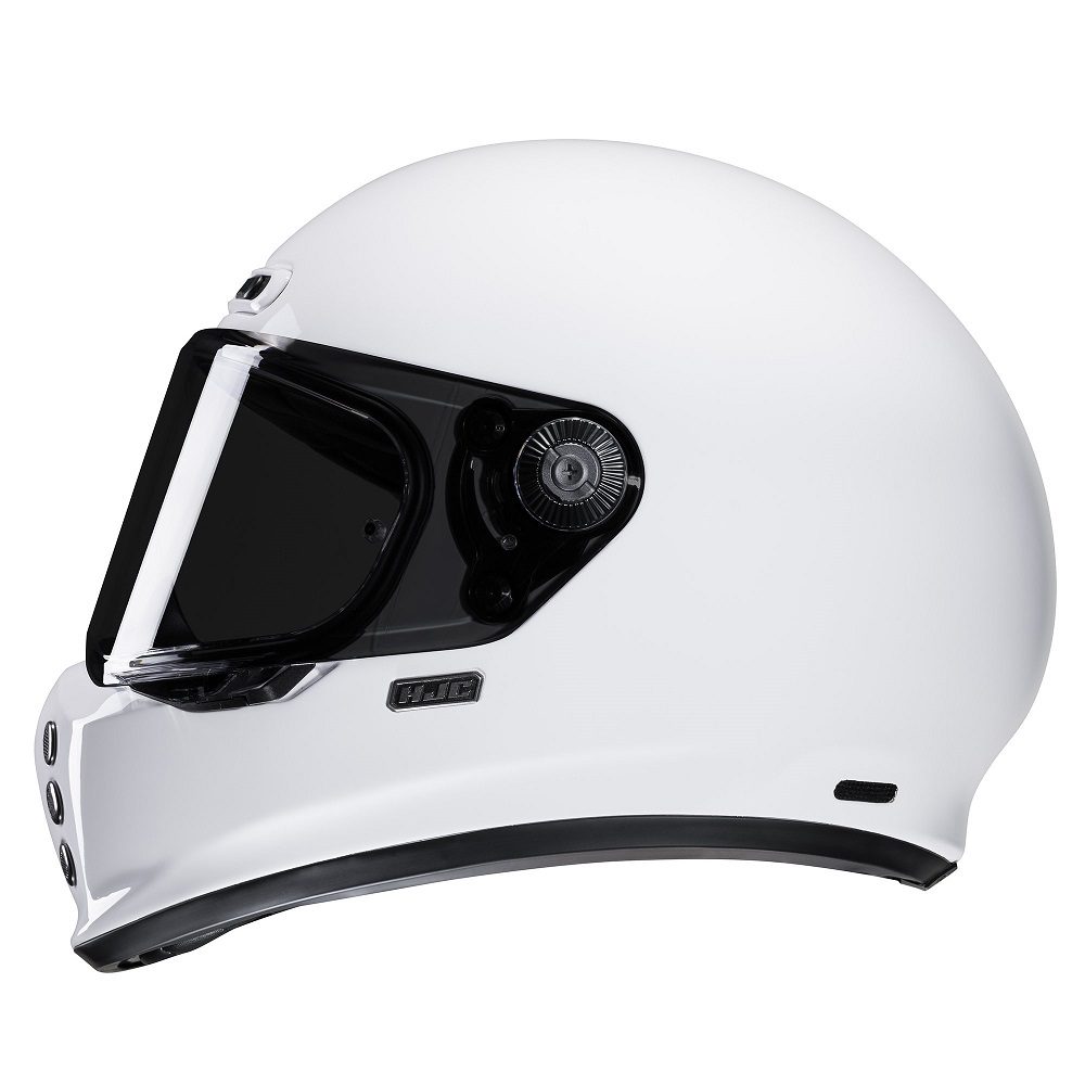 HJC V10 Plain Vintage Motorcycle Helmet White 5