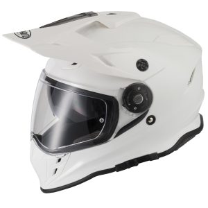 Vcan H331 Plain Motorcycle Helmet White 1