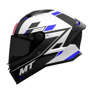 MT Stinger 2 Zivze Motorcycle Helmet Black White Blue 1