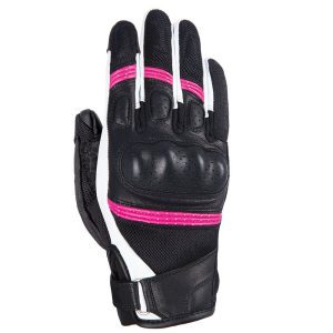 Oxford RP-6S Ladies Motorcycle Gloves Black White Pink 1