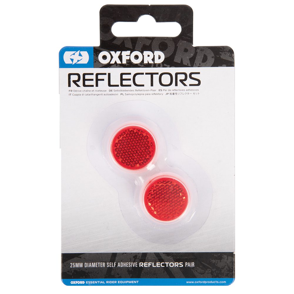 Oxford Motorcycle Self-Adhesive Reflectors 25mm Pair (OX803) 2