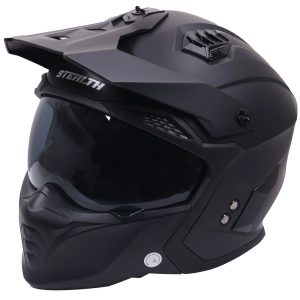 Stealth Fighter Plain Motorcycle Helmet Matt Black 1