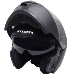 Stealth V159 Plain Motorcycle Helmet – Matt Black Stealth V159 Plain Modular Motorcycle Helmet Matt Black 1