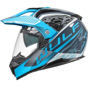 Wulfsport Optima Motorcycle Helmet – Blue Wulfsport Optima Dual Sport Helmet Blue 1