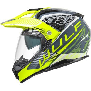 Wulfsport Optima Motorcycle Helmet – Yellow Wulfsport Optima Dual Sport Helmet Yellow 1