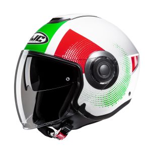 HJC I40N Pyle Motorcycle Helmet – Green/White/Red HJC I40N Pyle Motorcycle Helmet Green White Red 1