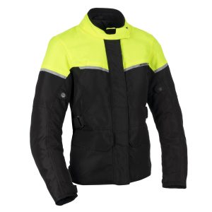 Oxford Spartan Ladies Long Motorcycle Jacket Black Flo 1