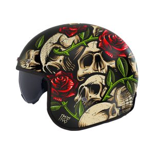 MT Le Mans 2 S Breakout Motorcycle Helmet Black Red 1