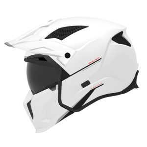 MT Streetfighter S Plain Motorcycle Helmet Pearl White 1