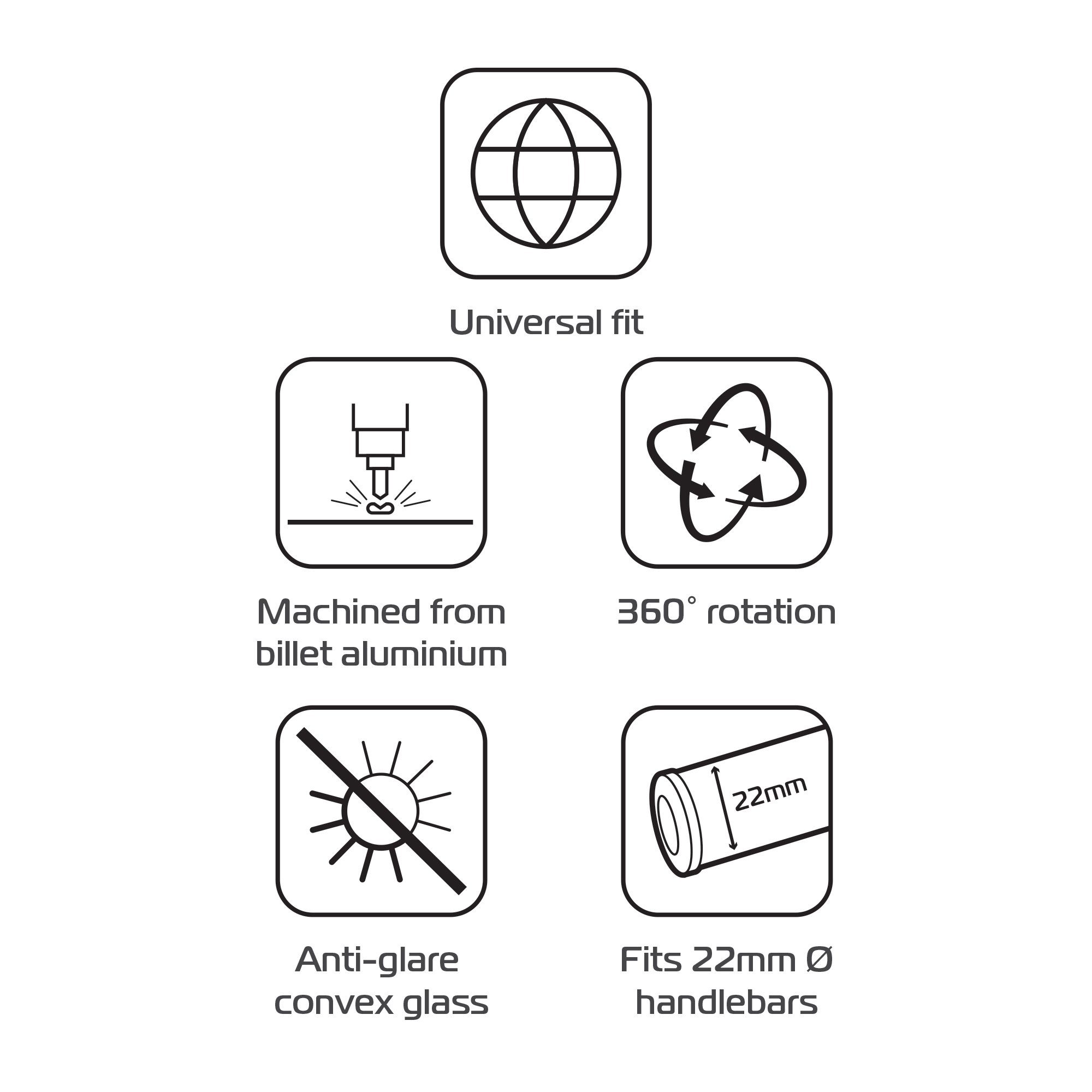 Oxford Shield 360 Motorcycle Bar End Mirror OX510 3