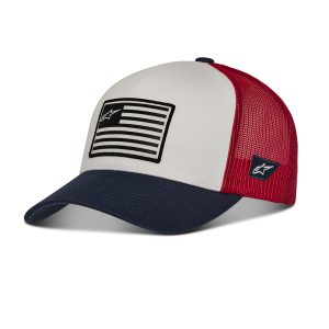 Alpinestars Flag Snapback Motorcycle Hat – White/Red Alpinestars Flag Snapback Hat White Red 1