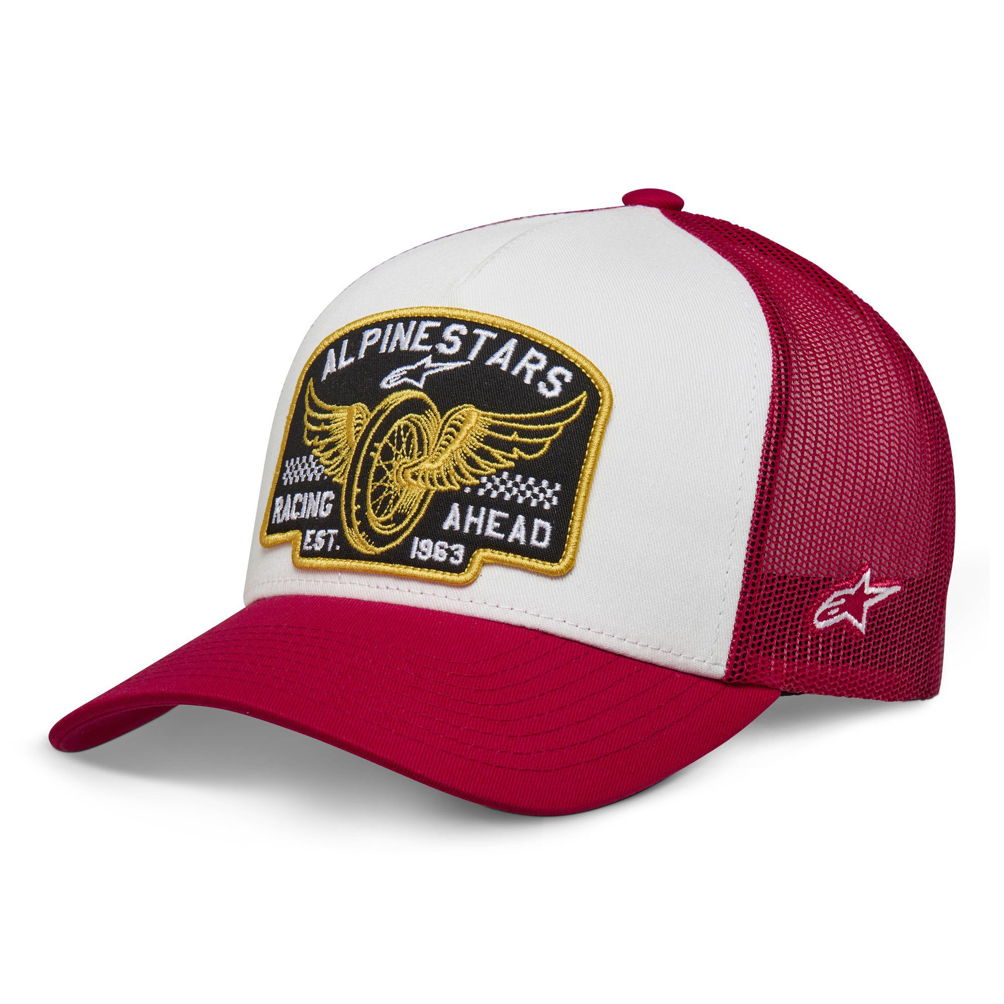 Alpinestars Heritage Patch Trucker Hat White Red 1